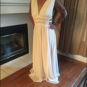 Stunning White Grecian floor length Gown